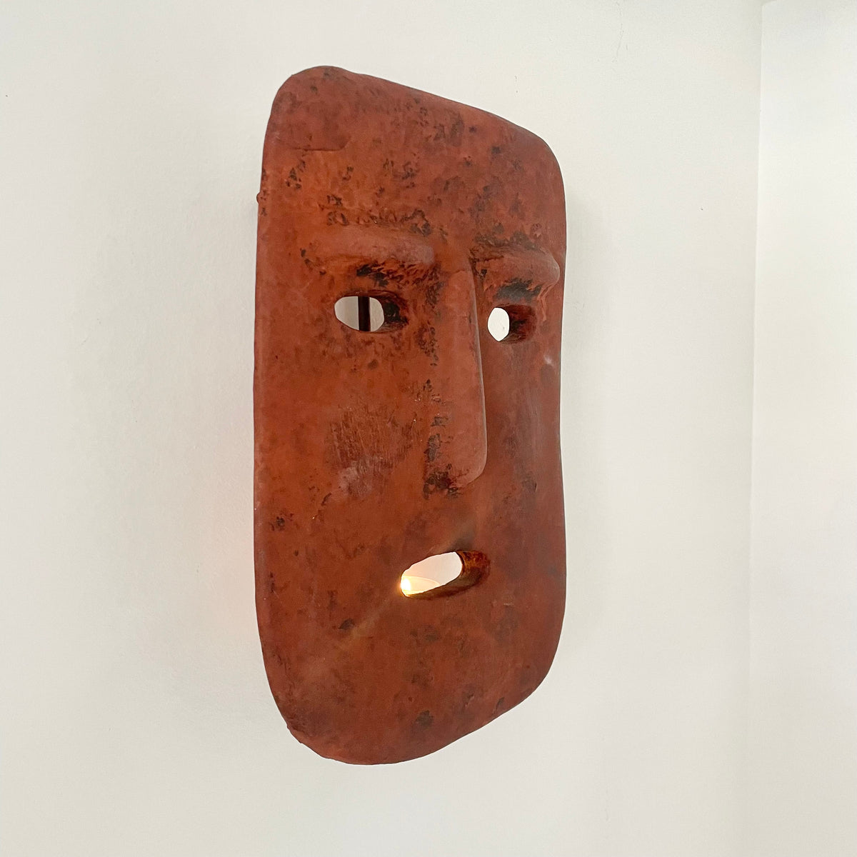 Candle Mask Candle Lit Mask Sconce, 1960s Italy