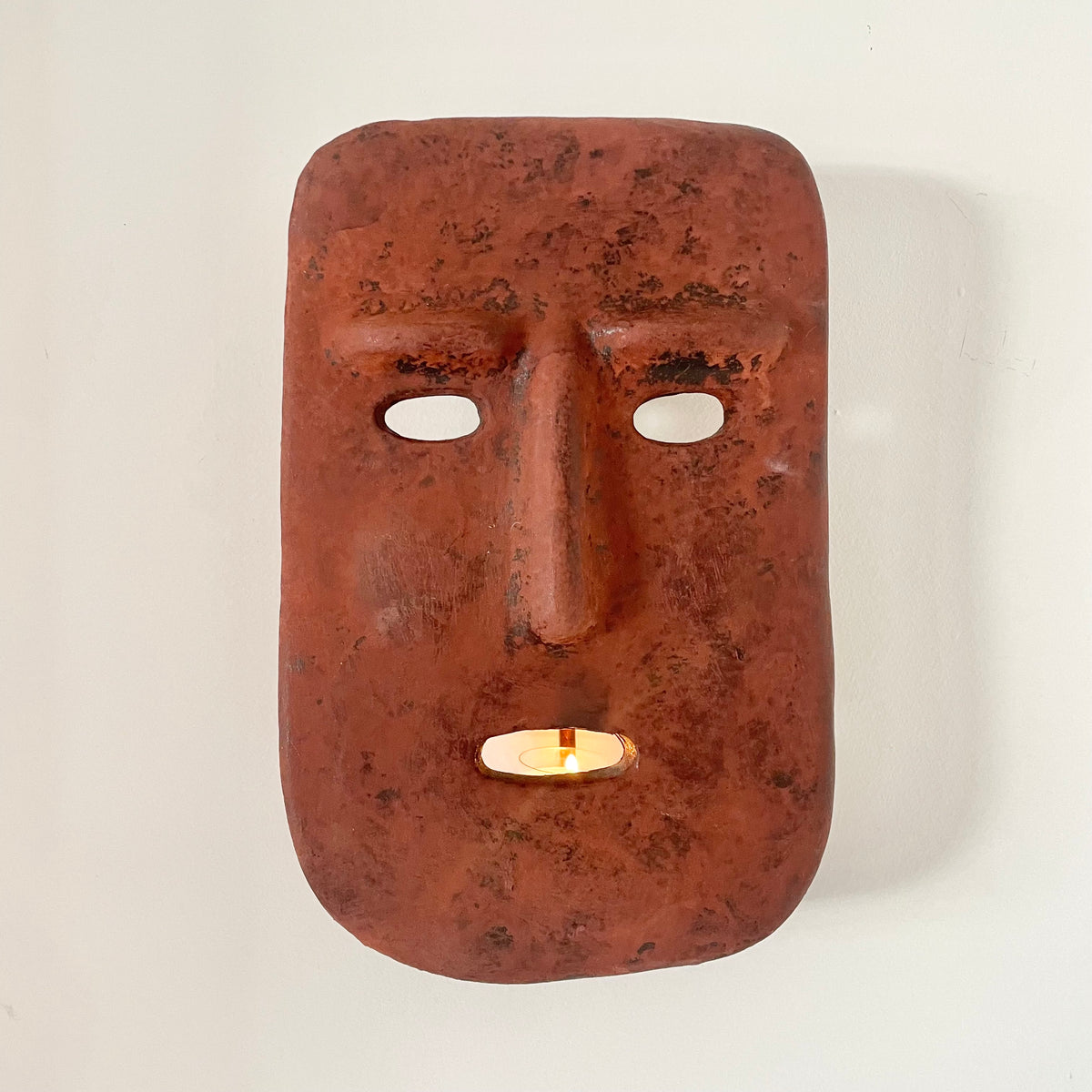Candle Mask Candle Lit Mask Sconce, 1960s Italy