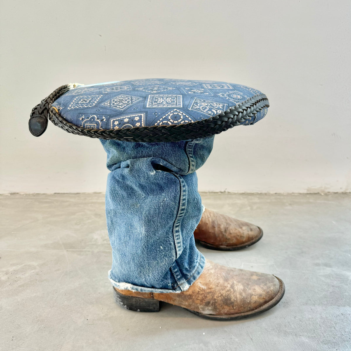 Boot Stool Pop-Art Legs with Cowboy Boots Stool, 1990s USA