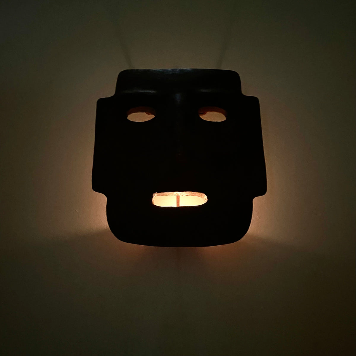 Candle Mask Candle Lit Mask Sconce, 1960s Italy