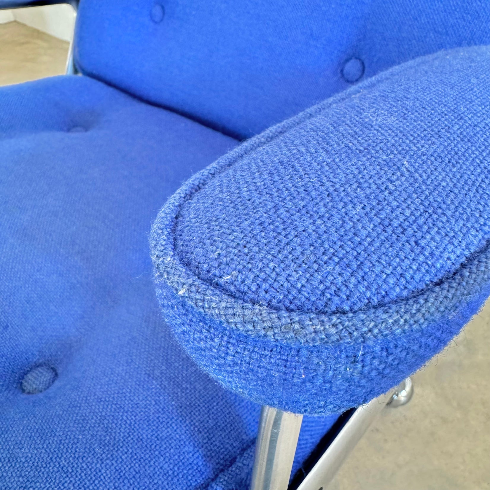 Time Life Chair in Navy Blue Burlap for Herman Miller