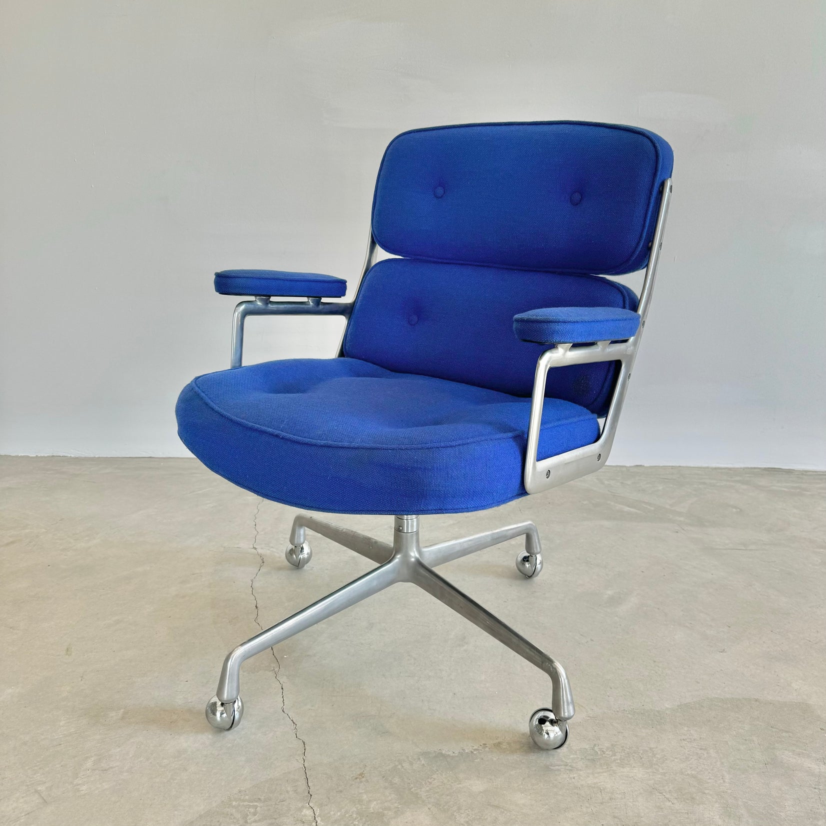 Time Life Chair in Navy Blue Burlap for Herman Miller