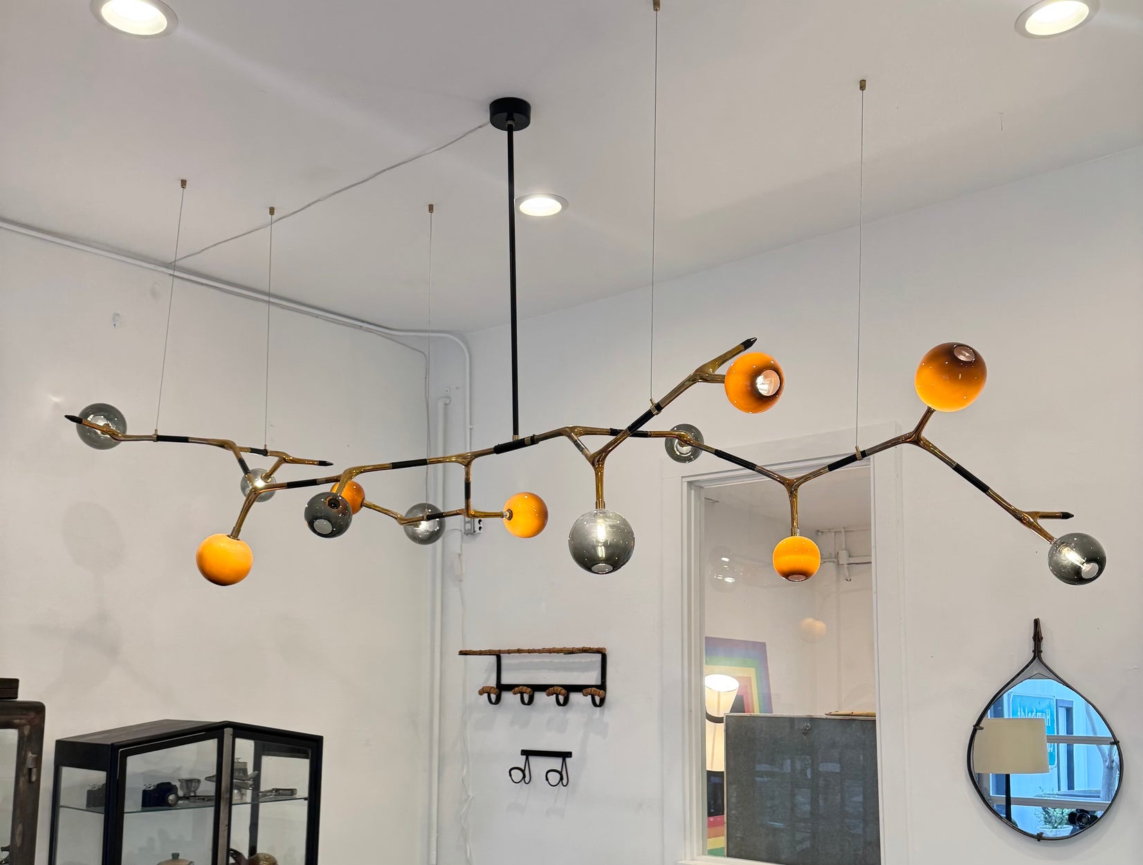 Mantis 13 Bronze and Glass Chandelier