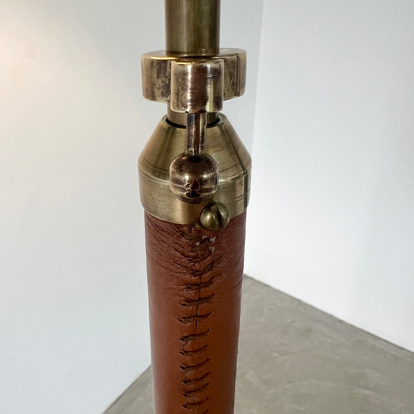 Tan Leather Floor Lamp