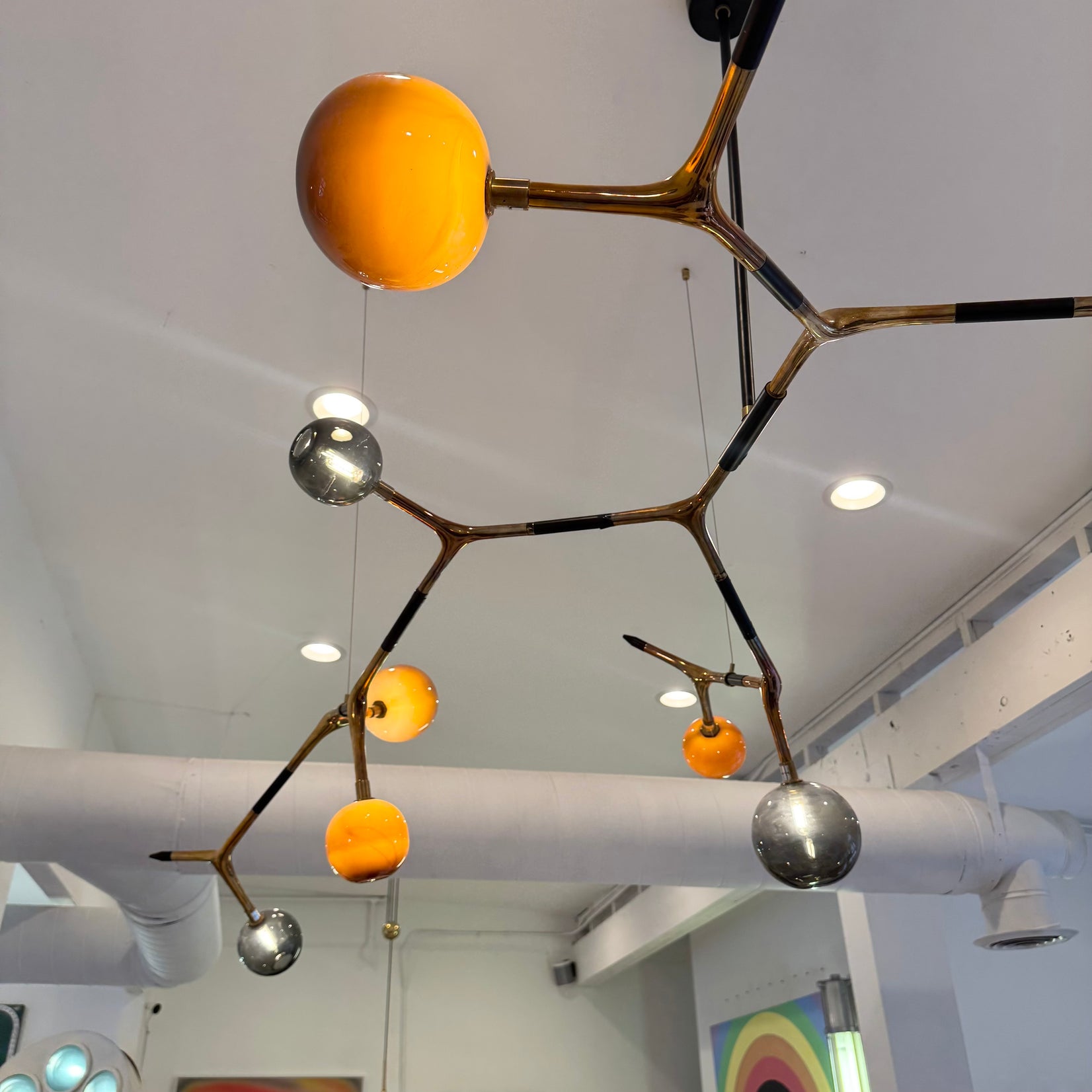 Mantis 13 Bronze and Glass Chandelier