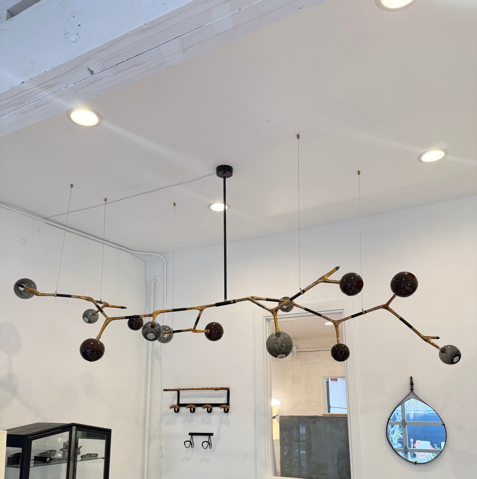 Mantis 13 Bronze and Glass Chandelier
