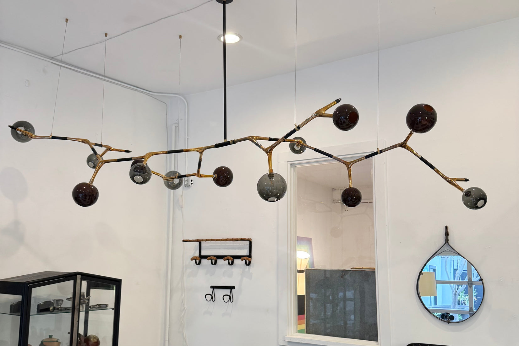 Mantis 13 Bronze and Glass Chandelier