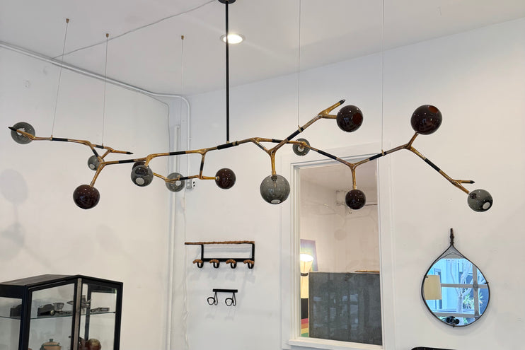 Mantis 13 Bronze and Glass Chandelier