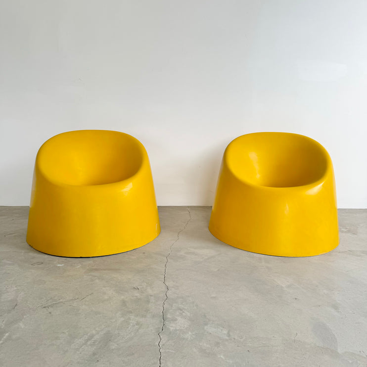 Yellow Space Age Fiberglass Chairs