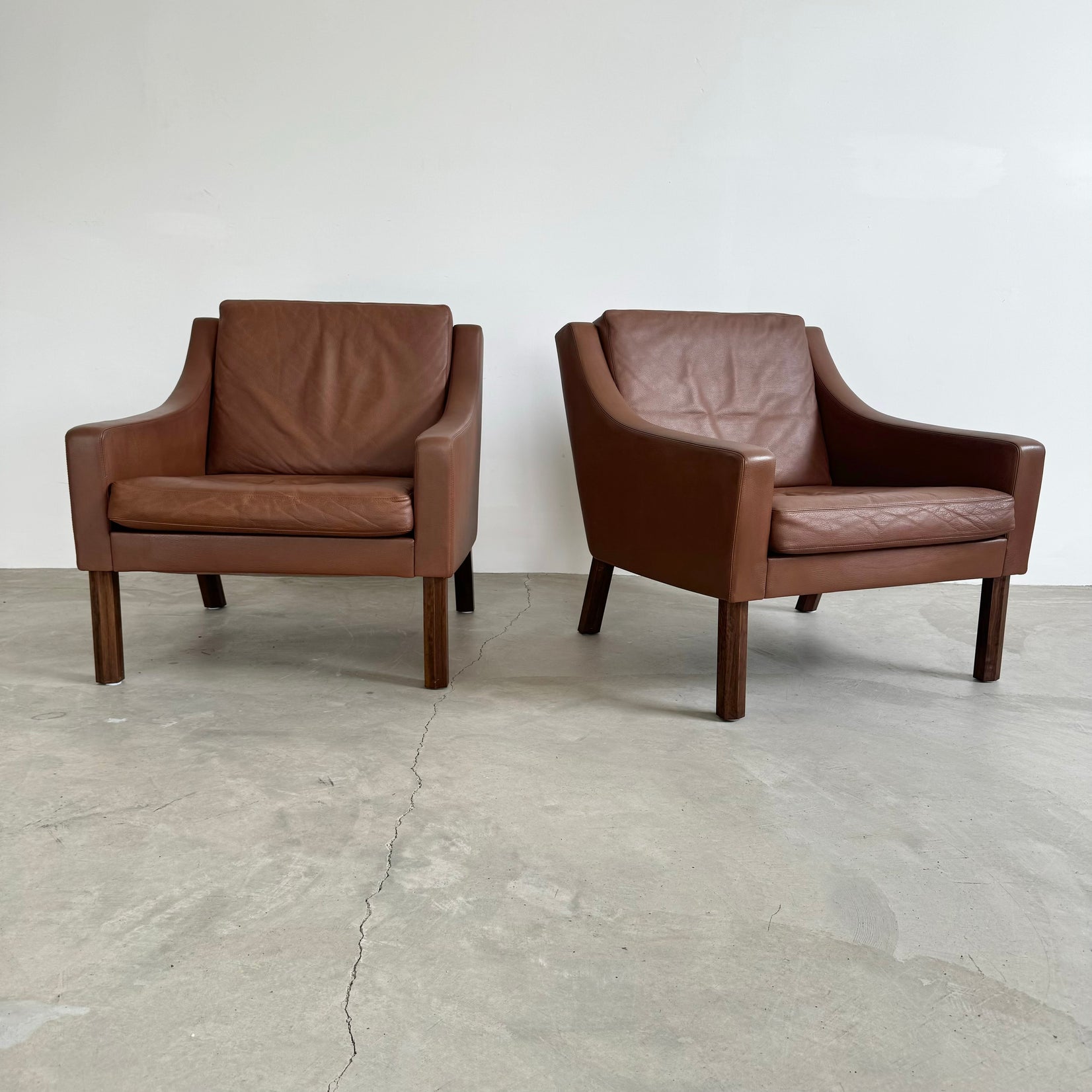 Chocolate Brown Leather Lounge Chairs