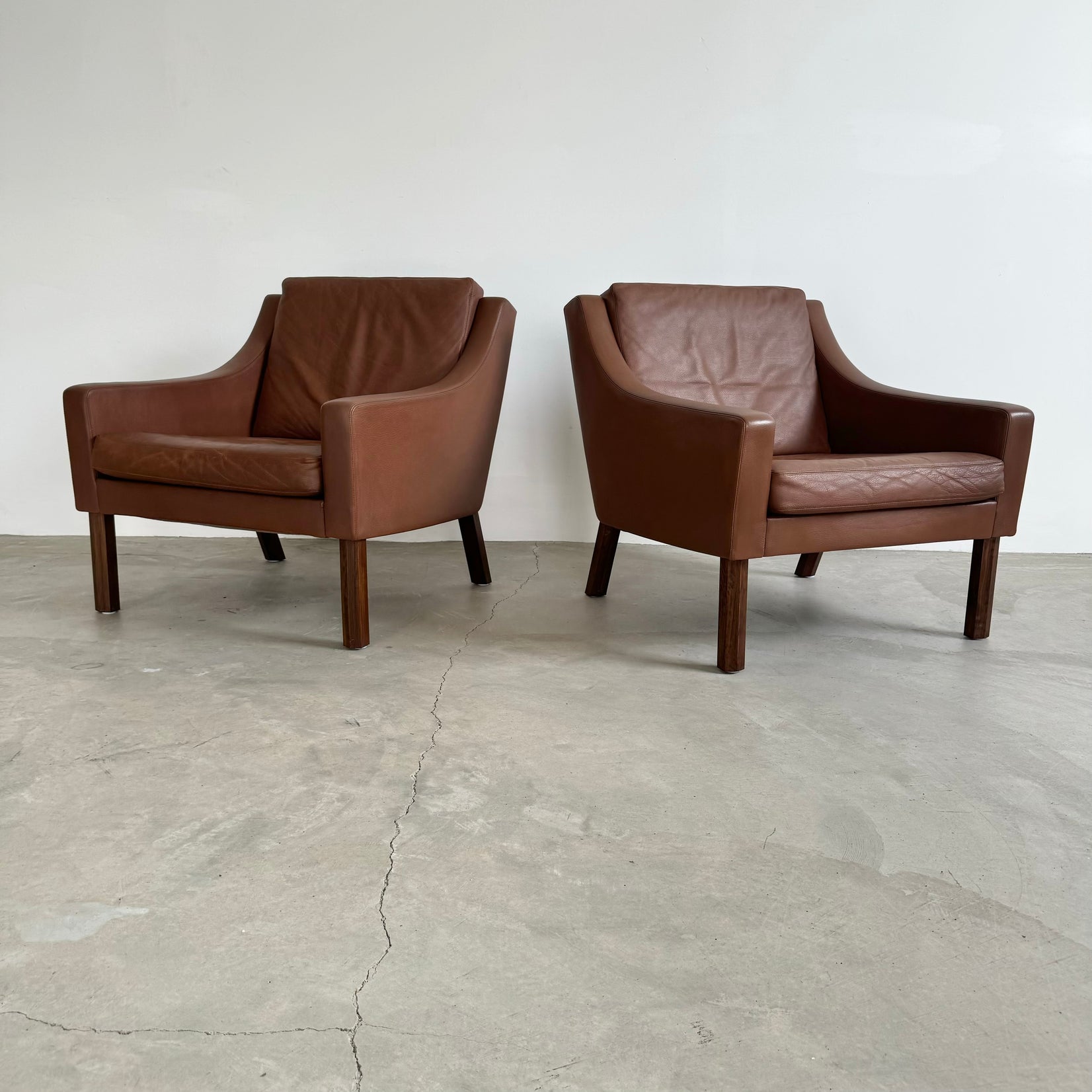 Chocolate Brown Leather Lounge Chairs