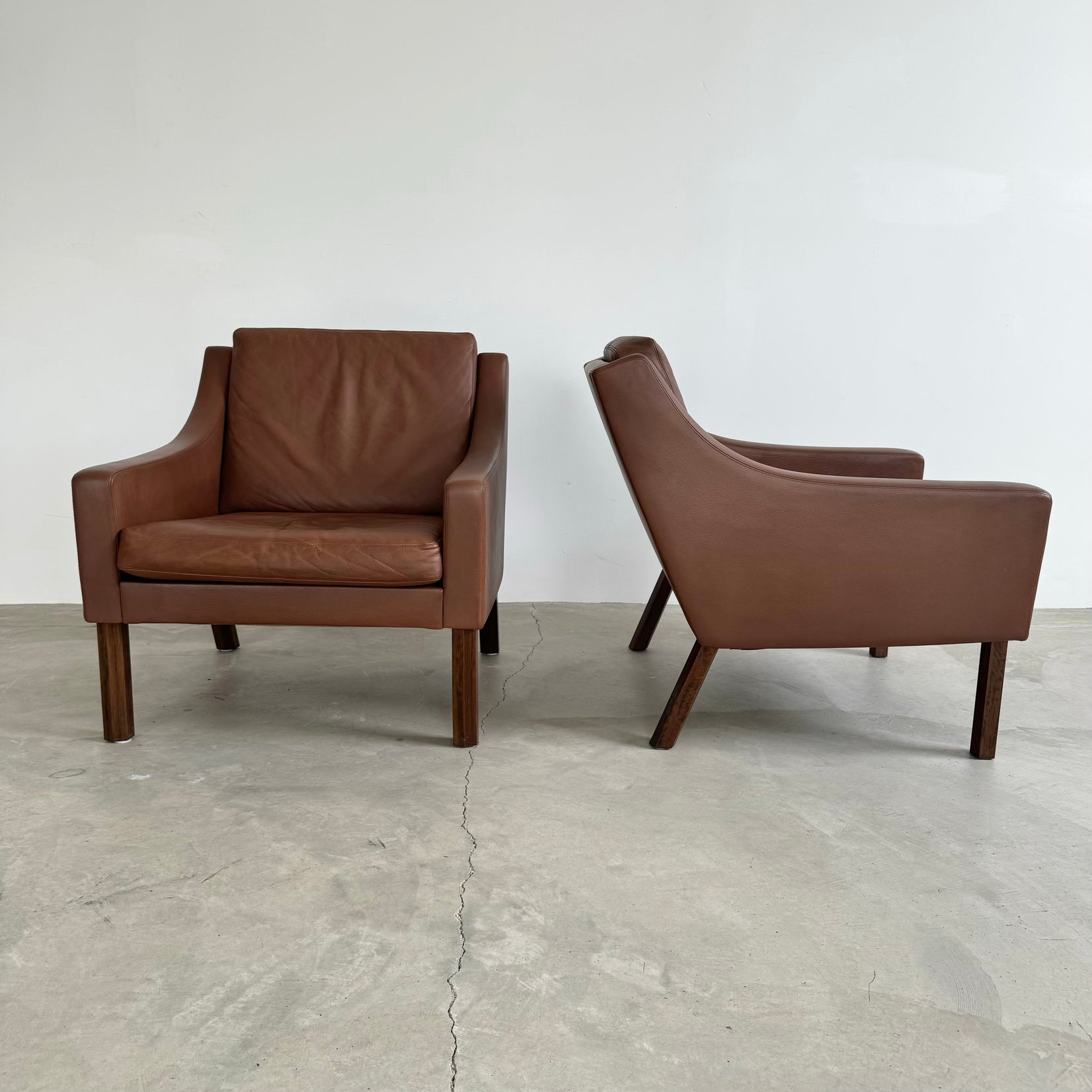 Chocolate Brown Leather Lounge Chairs