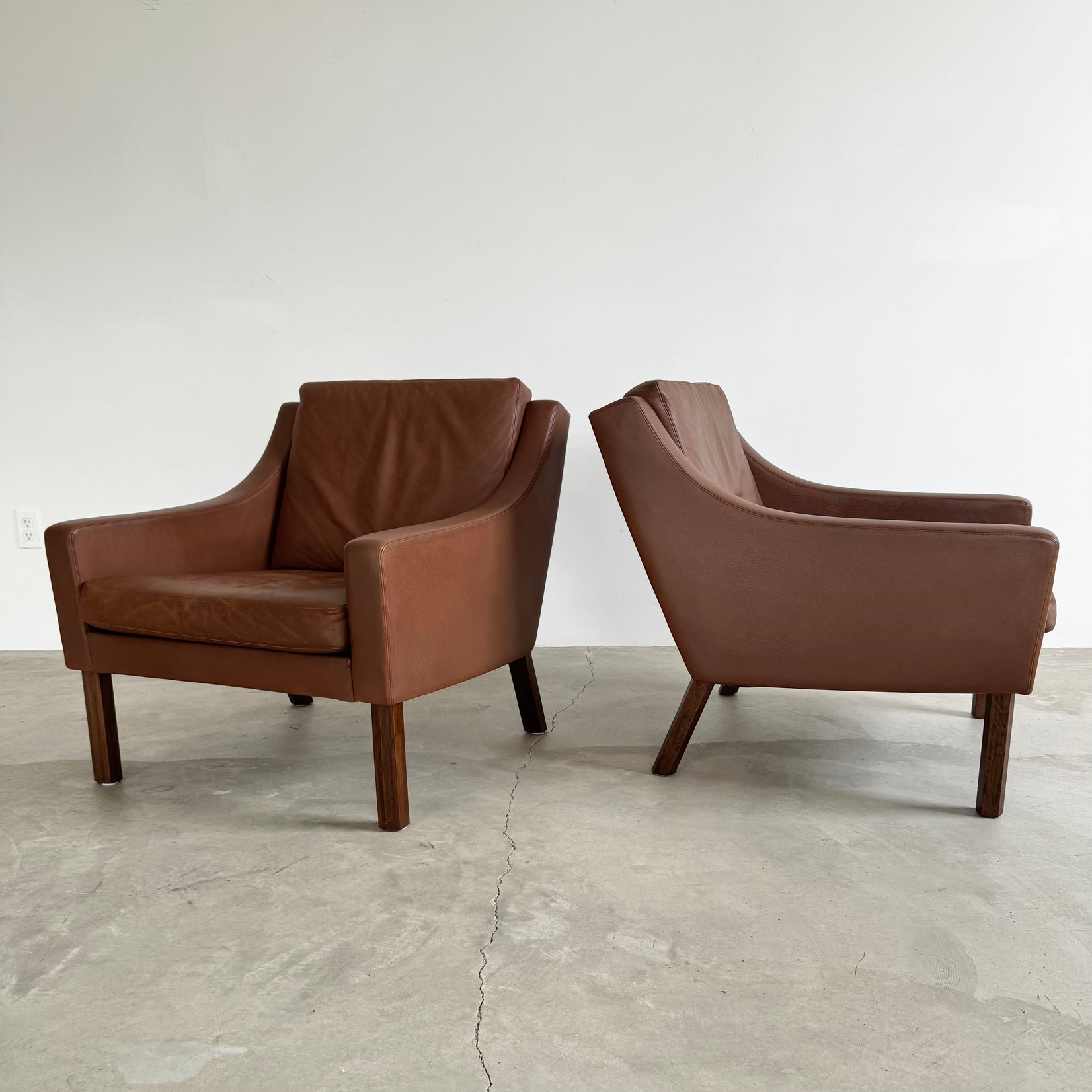 Chocolate Brown Leather Lounge Chairs