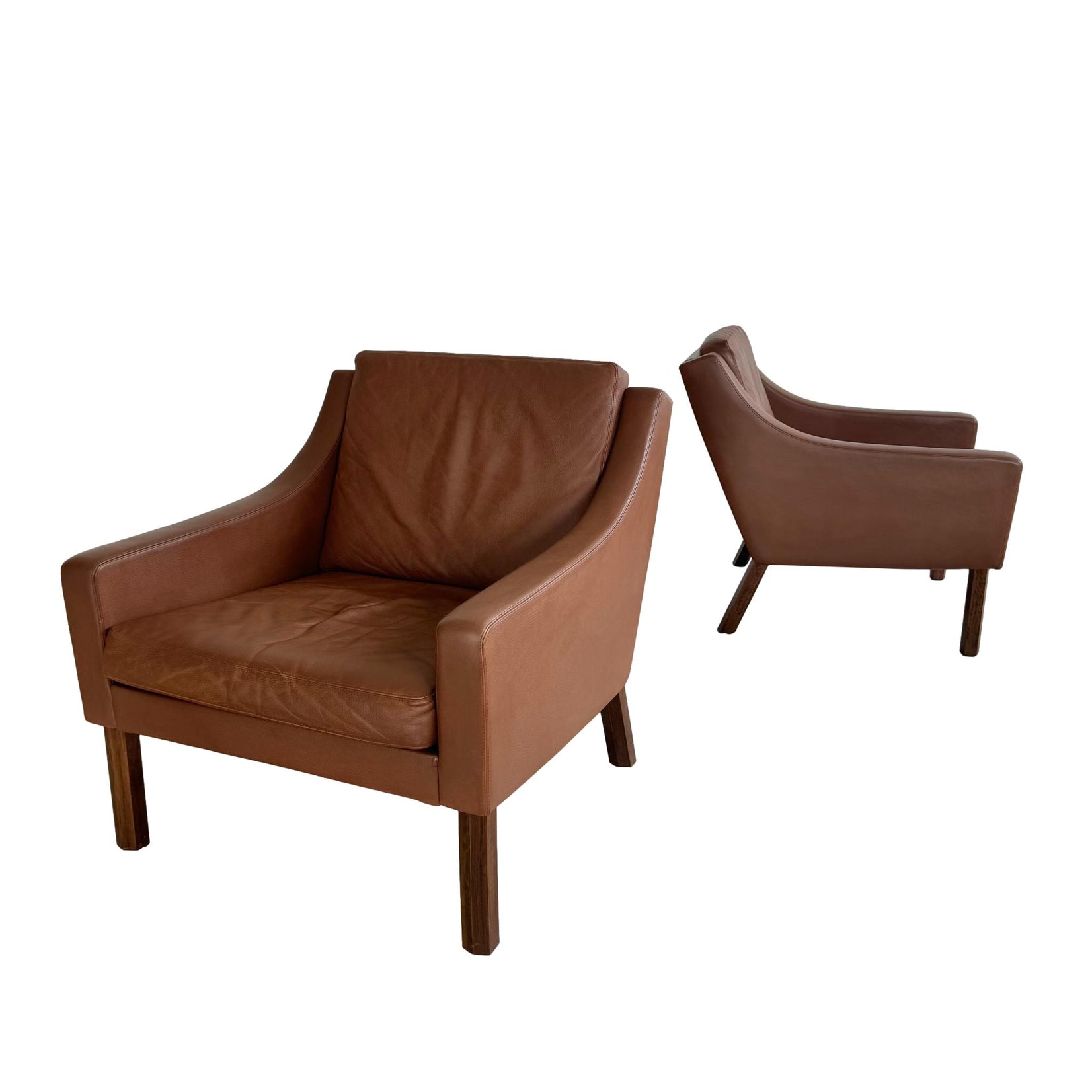 Chocolate Brown Leather Lounge Chairs