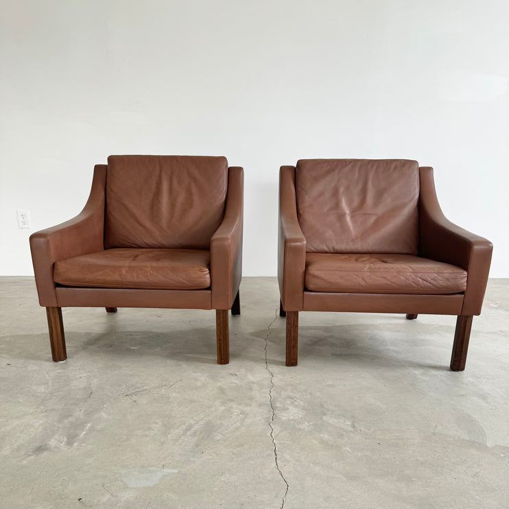 Chocolate Brown Leather Lounge Chairs