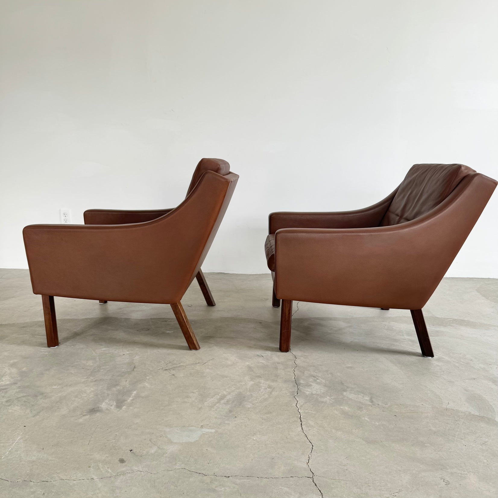 Chocolate Brown Leather Lounge Chairs