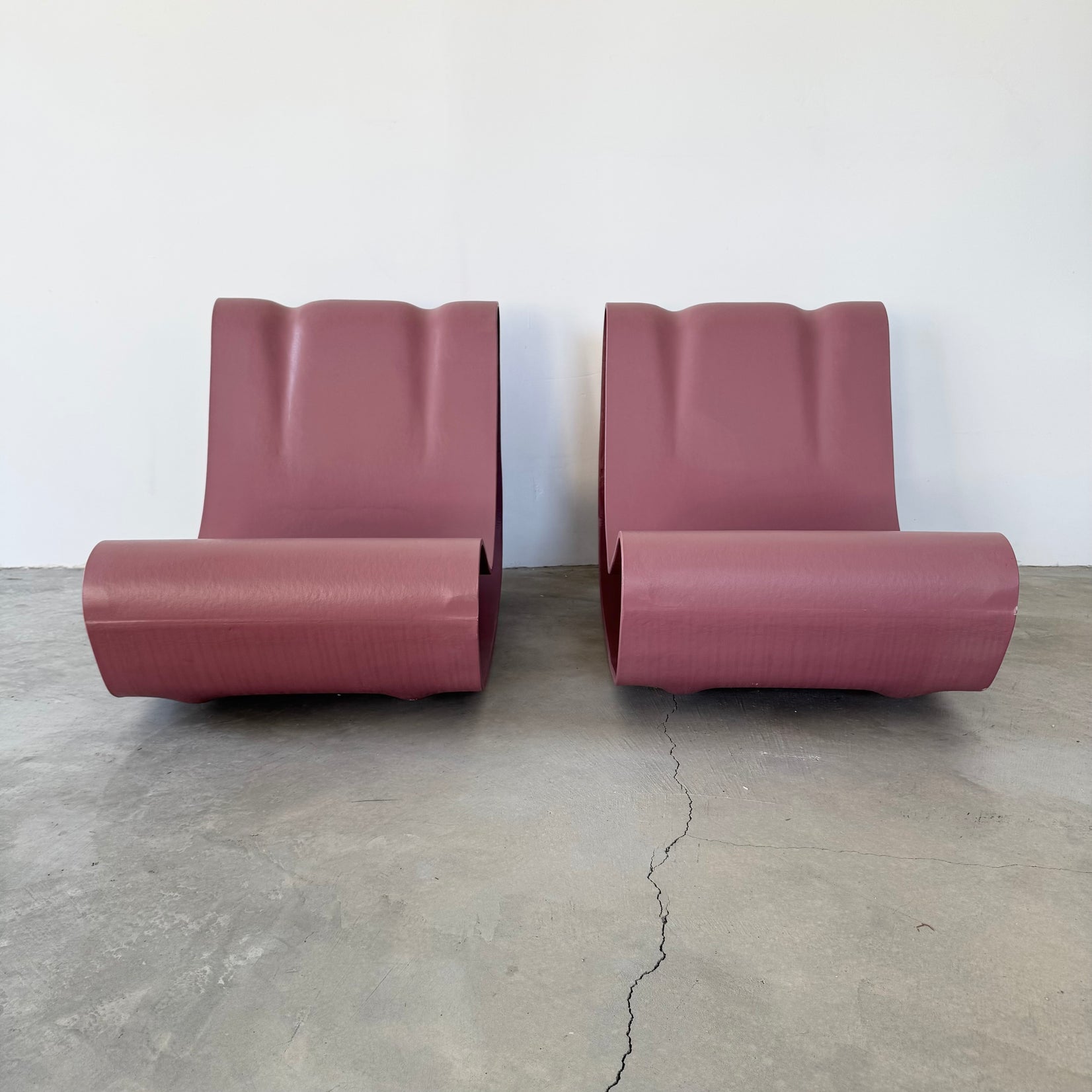 Pair of Pink Concrete Loop Chairs