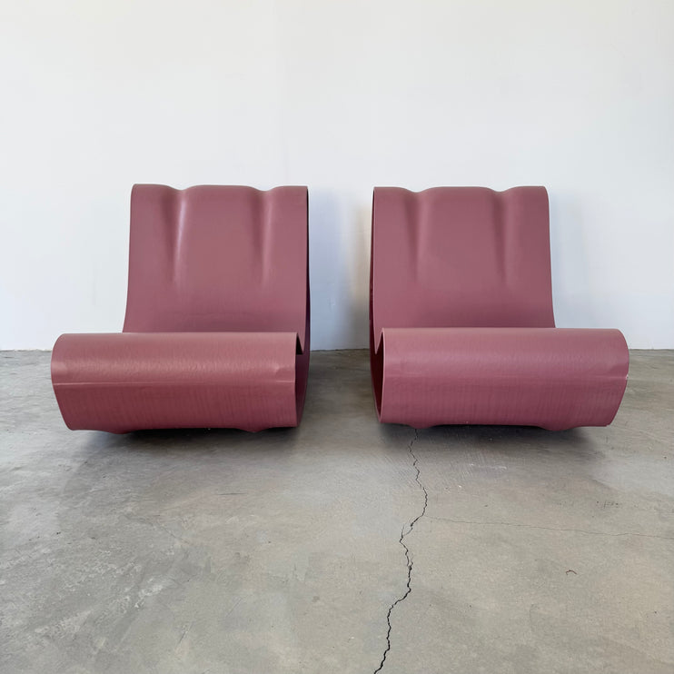 Pair of Pink Concrete Loop Chairs