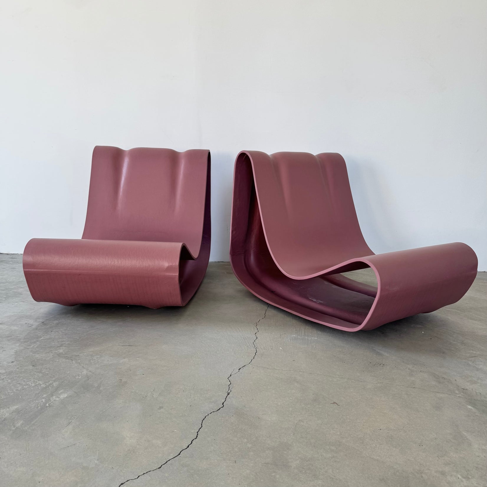 Pair of Pink Concrete Loop Chairs