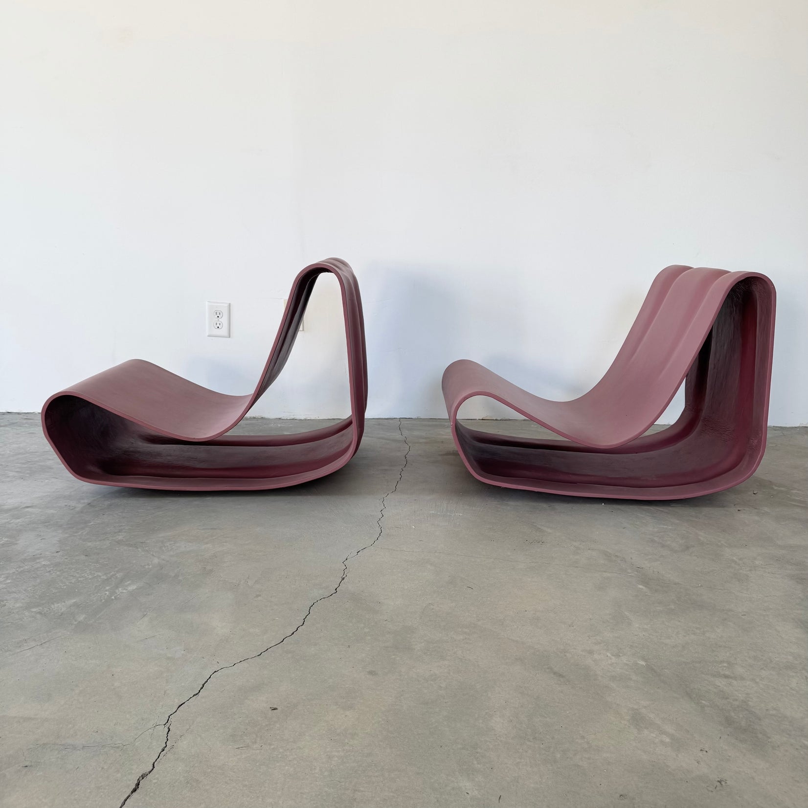 Pair of Pink Concrete Loop Chairs