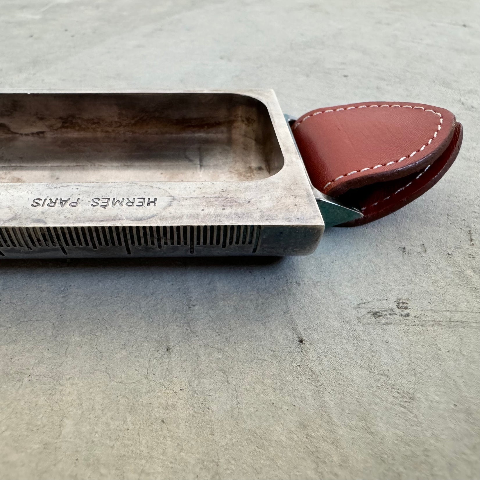 Leather and Metal Desk Tray