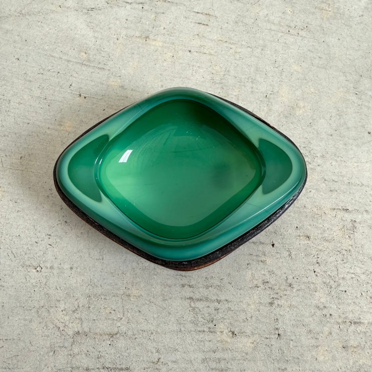Petite Leather and Ceramic Ashtray