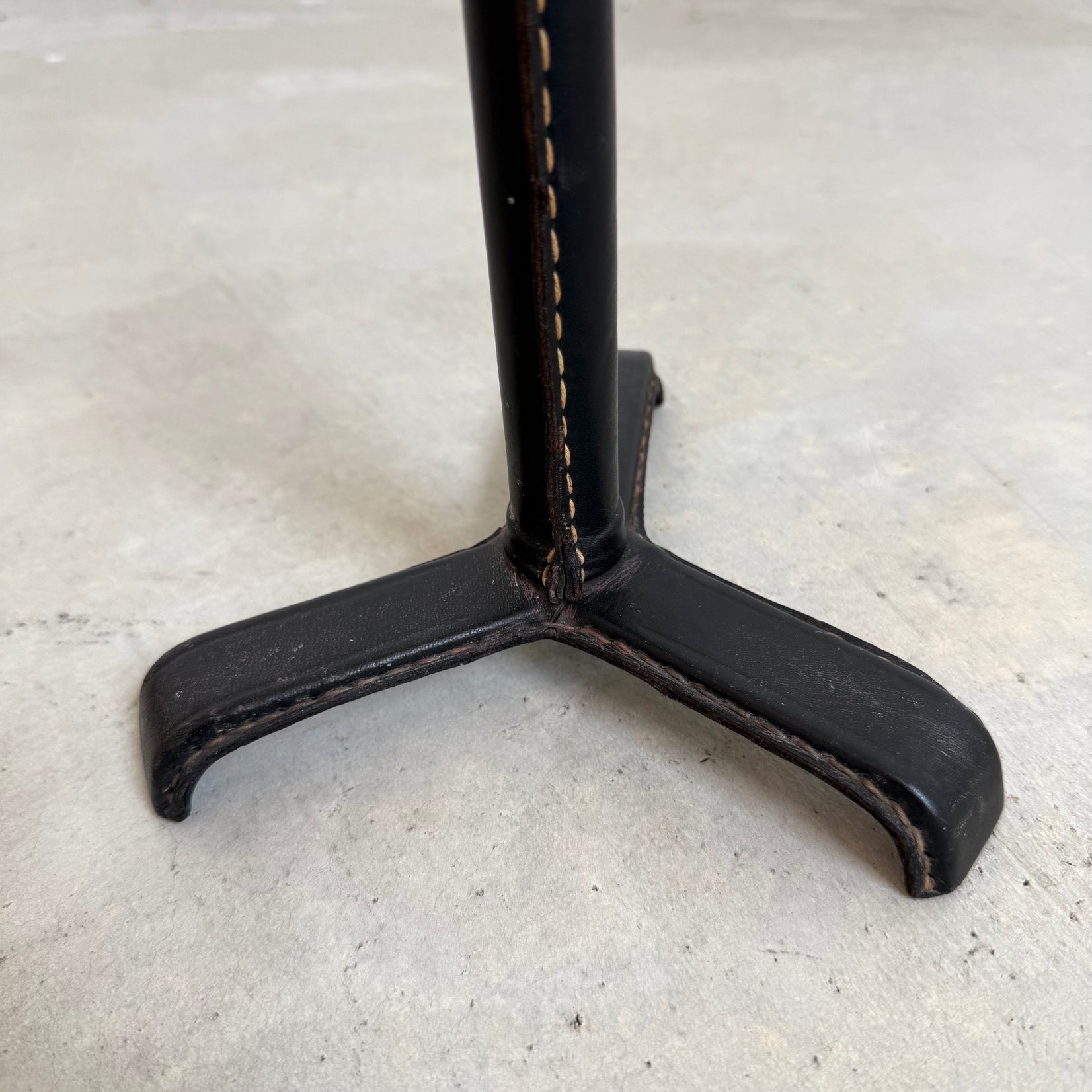 Leather and Glass Cocktail Table