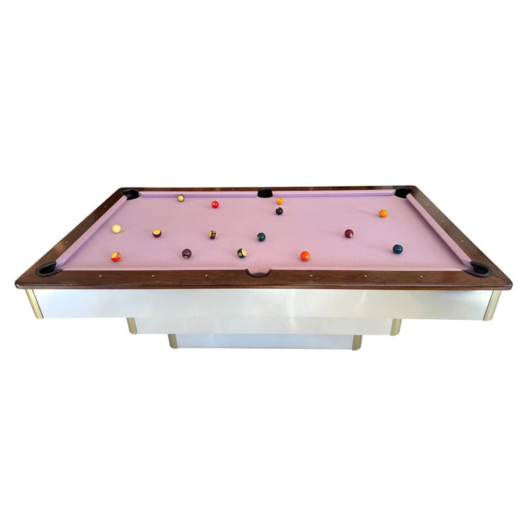 Polished Aluminum and Brass Pool Table