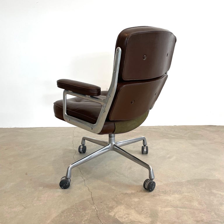 Eames Time Life Chair in Chocolate Leather for Herman Miller, 1978 USA