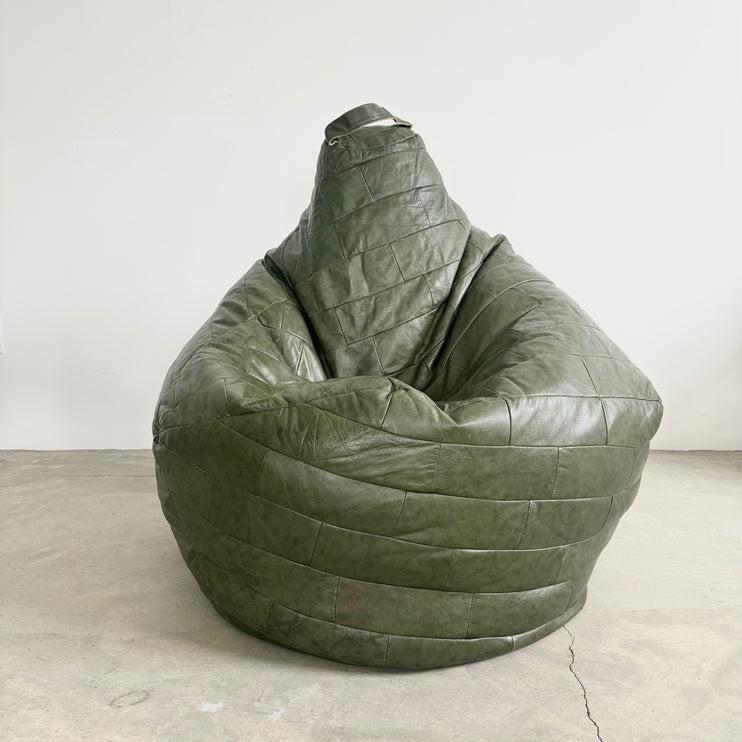 De Sede Forest Green Patchwork Leather Beanbag