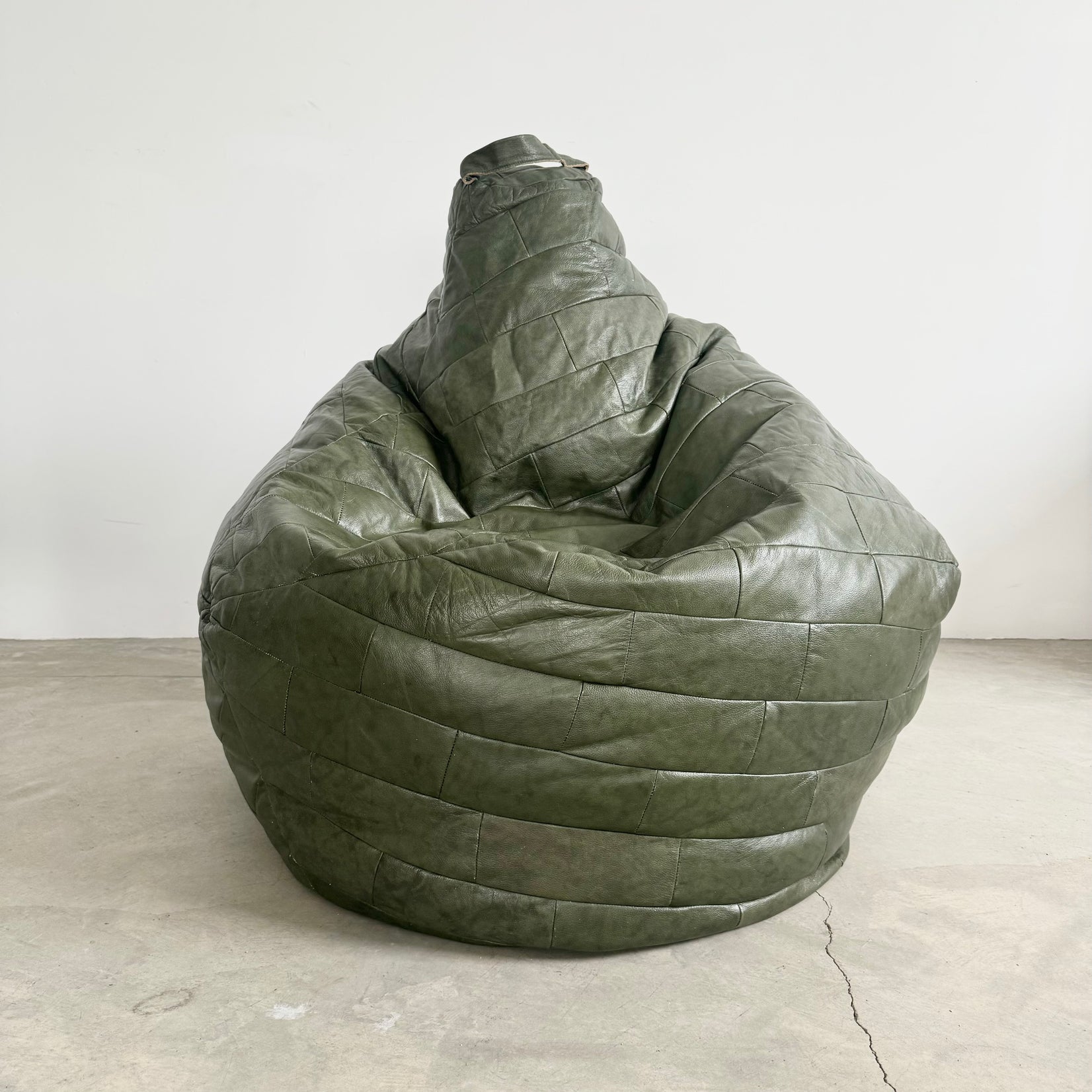 De Sede Forest Green Patchwork Leather Beanbag