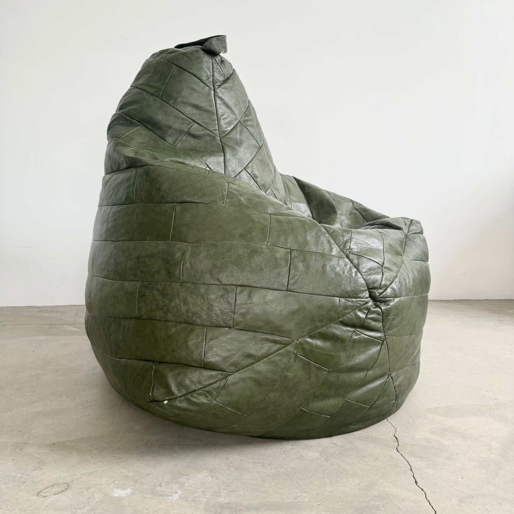 De Sede Forest Green Patchwork Leather Beanbag