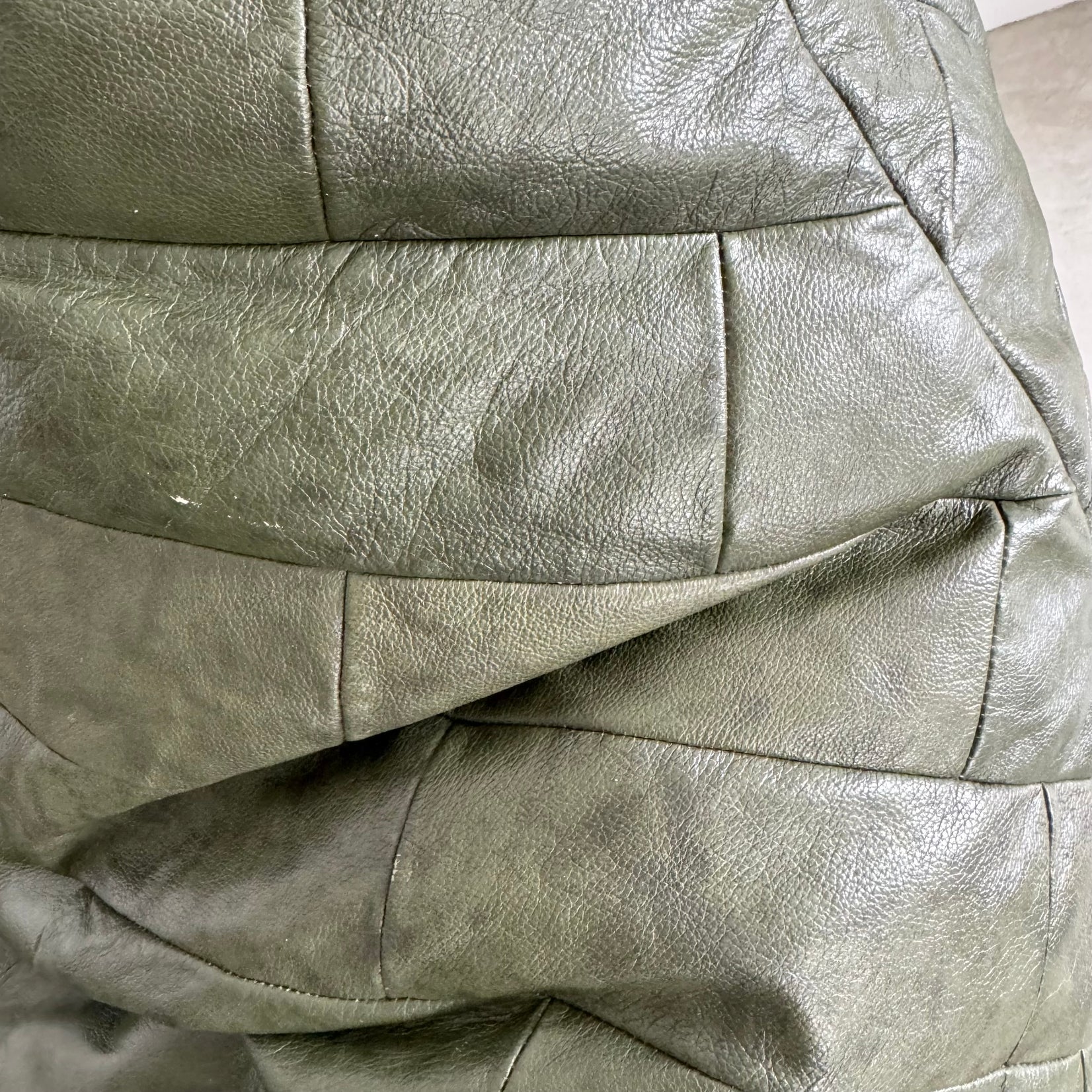 De Sede Forest Green Patchwork Leather Beanbag