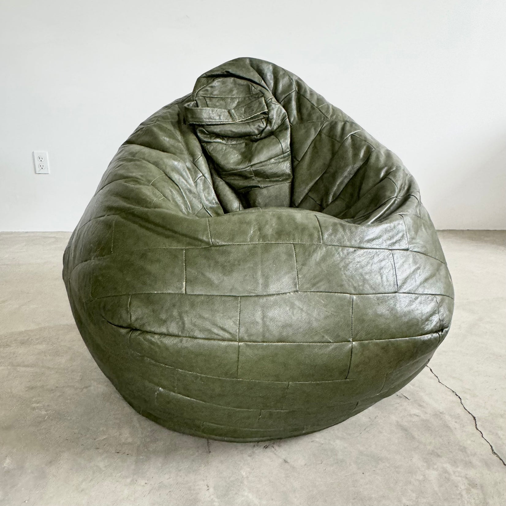 De Sede Forest Green Patchwork Leather Beanbag