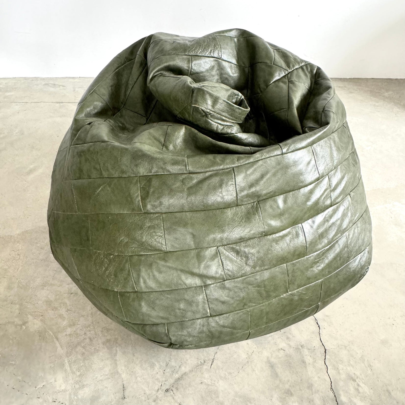 De Sede Forest Green Patchwork Leather Beanbag