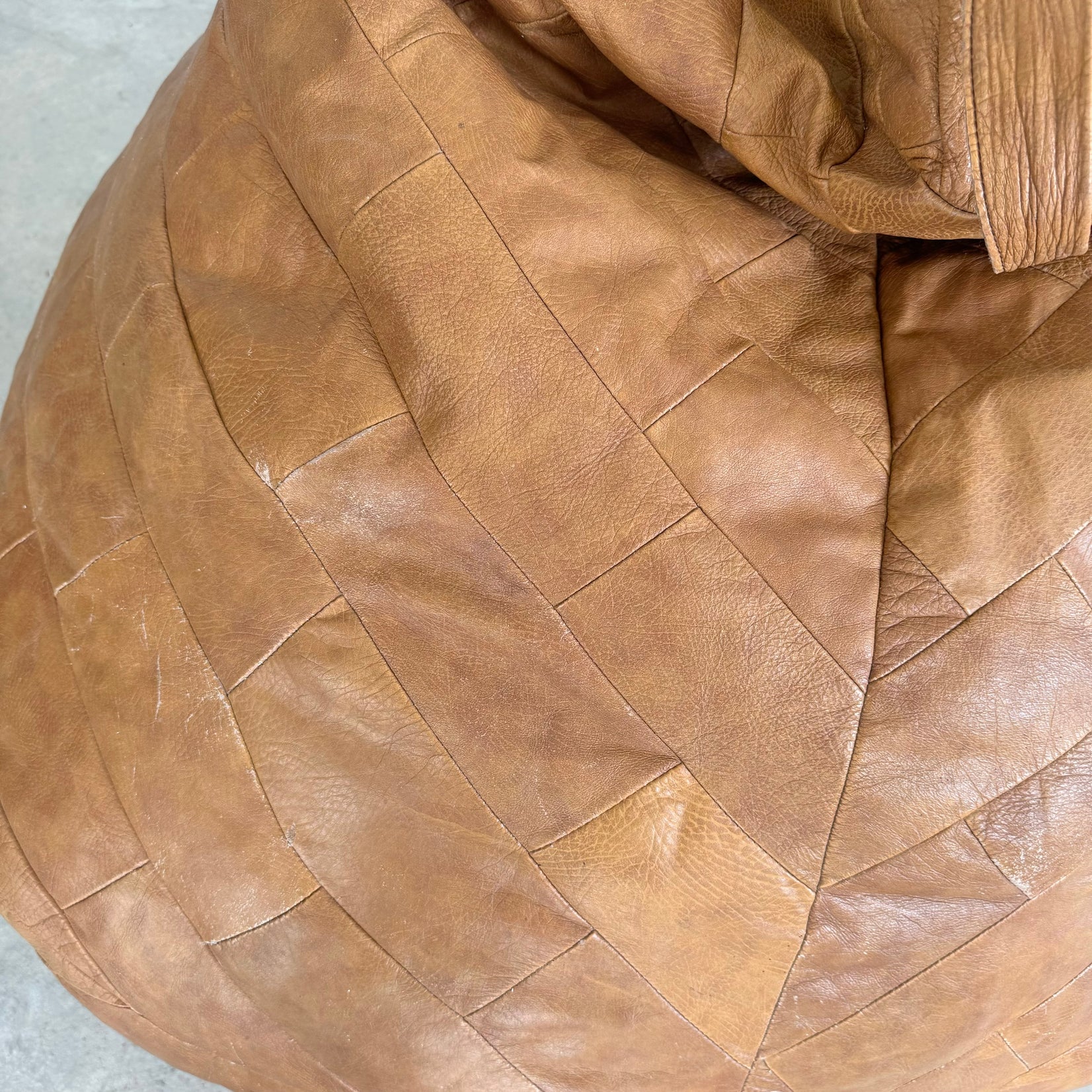 De Sede Caramel Patchwork Leather Beanbag