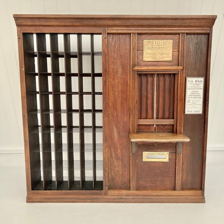 U.S. Post Office Postal Window with Teller's Cage, Late 1800s USA