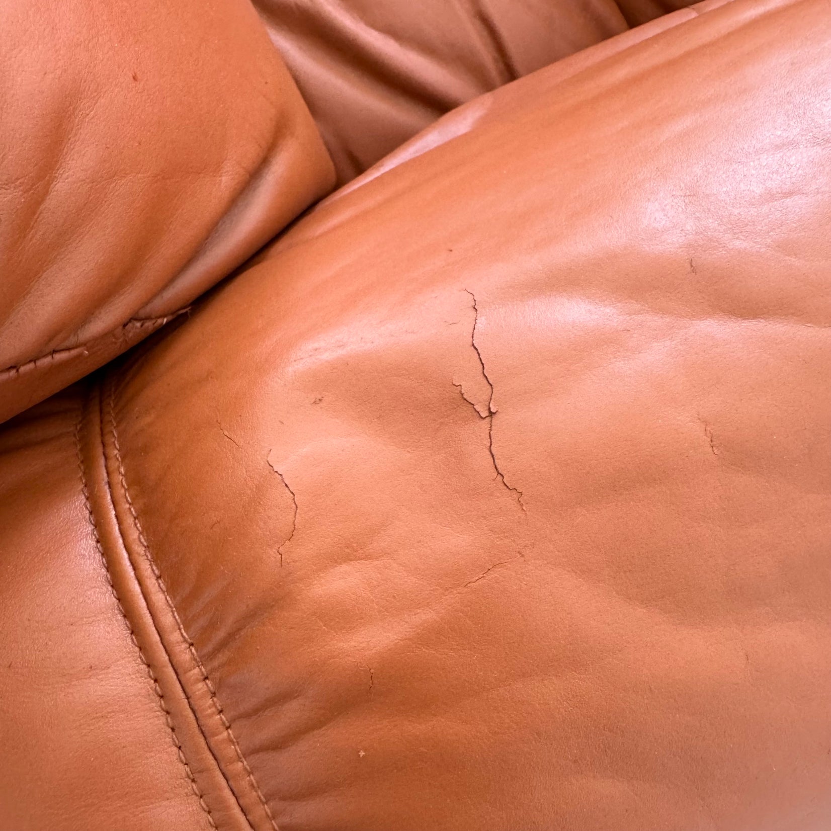 Cognac Leather and Chrome Lounge Chair