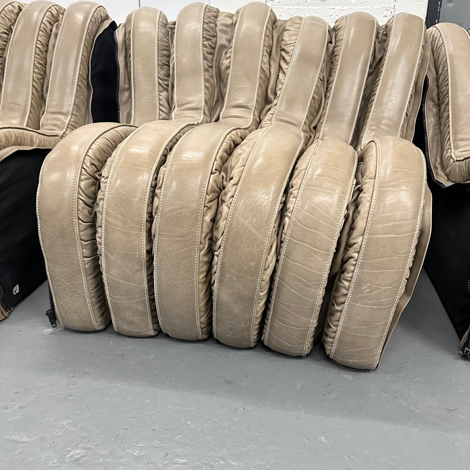 Leather Serpentine Sofa
