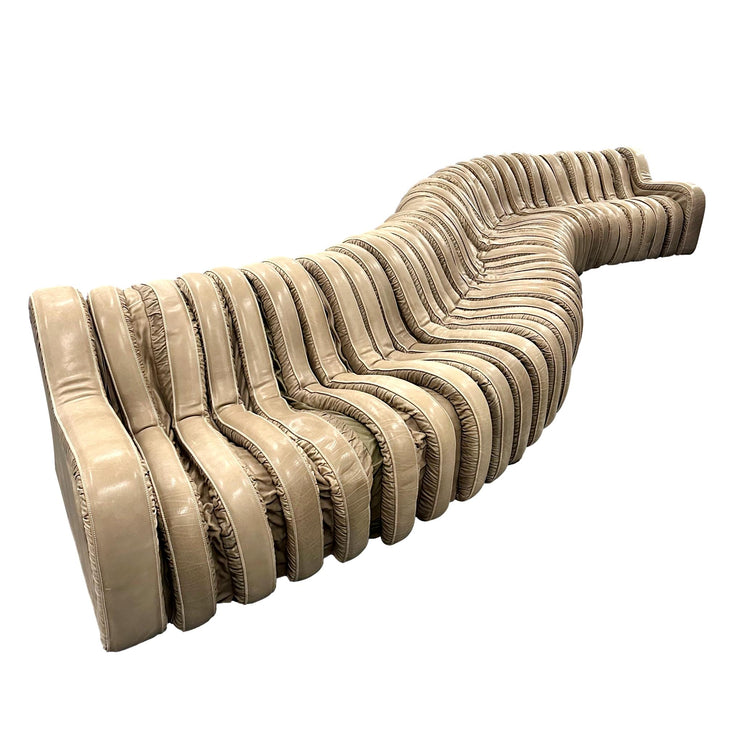 Leather Serpentine Sofa