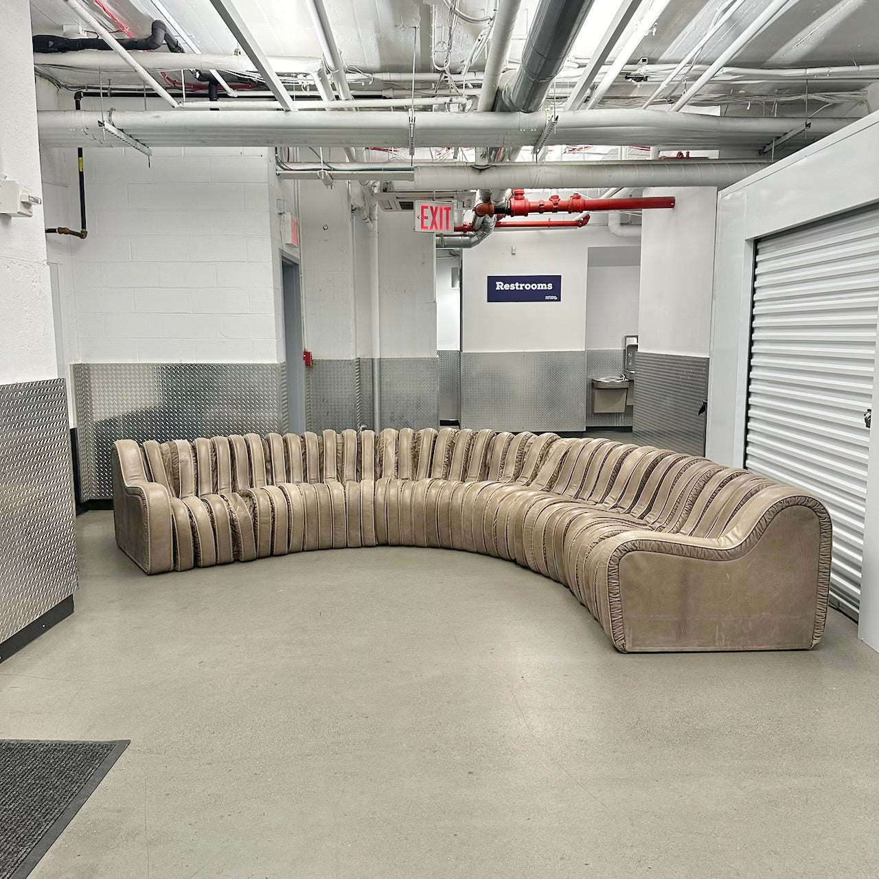 Leather Serpentine Sofa
