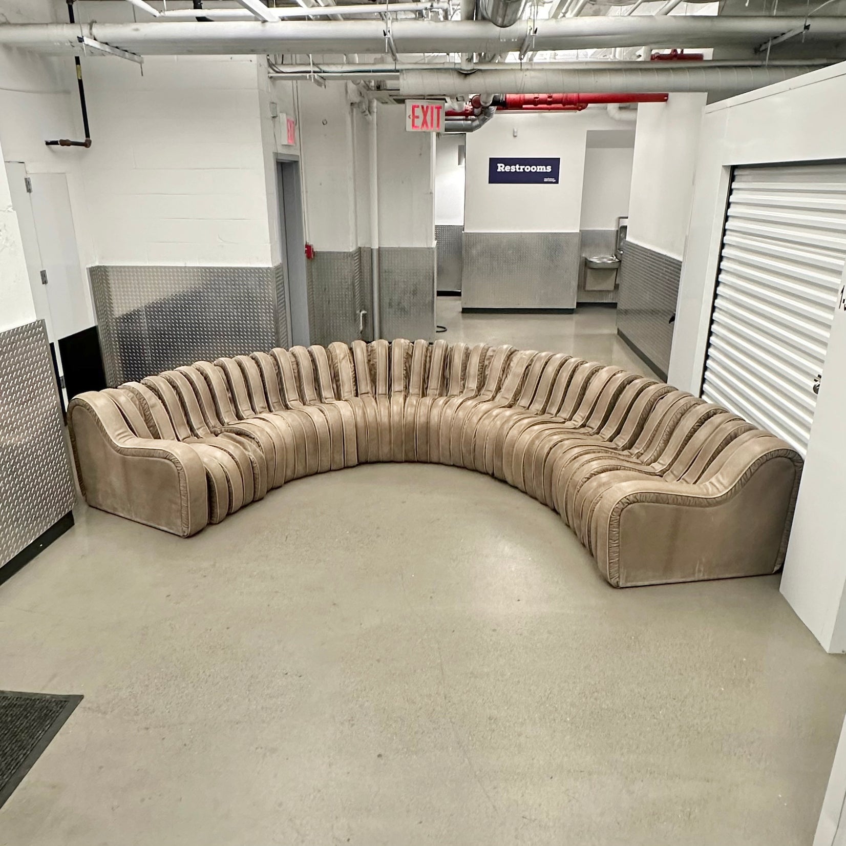 Leather Serpentine Sofa