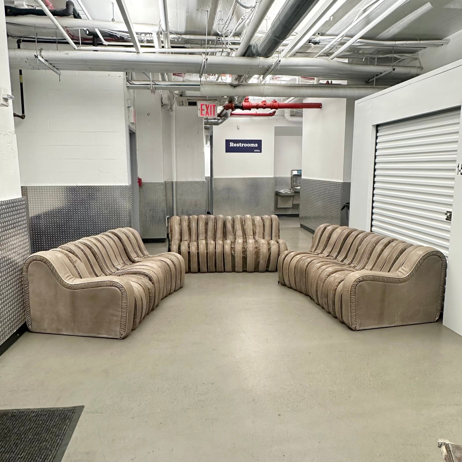 Leather Serpentine Sofa