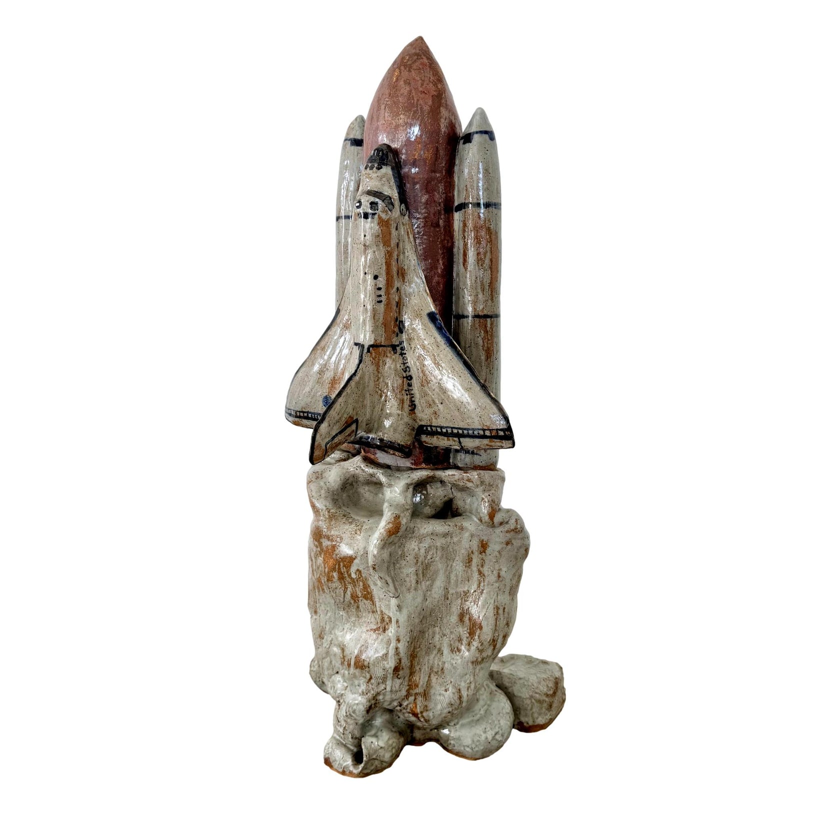 Massive Glazed Ceramic US Space Shuttle
