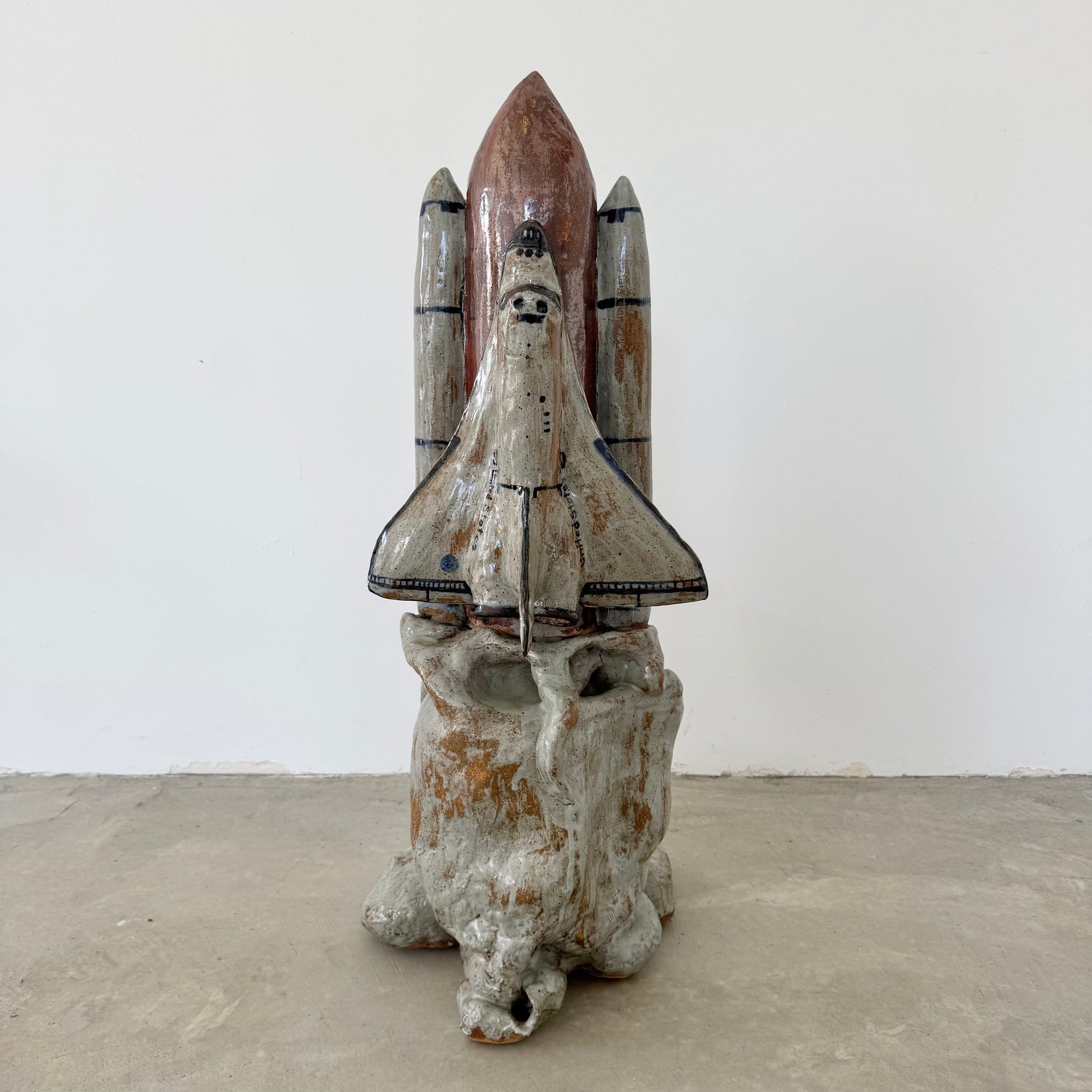 Massive Glazed Ceramic US Space Shuttle