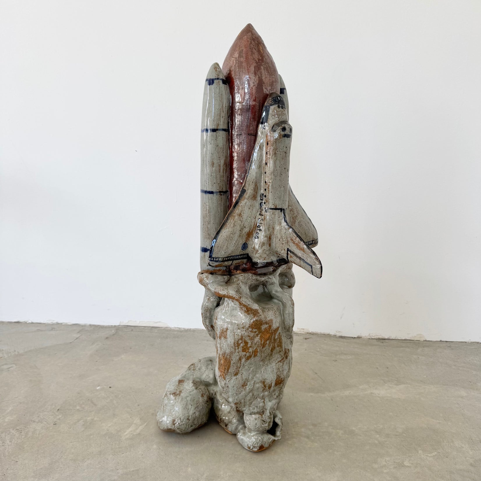 Massive Glazed Ceramic US Space Shuttle