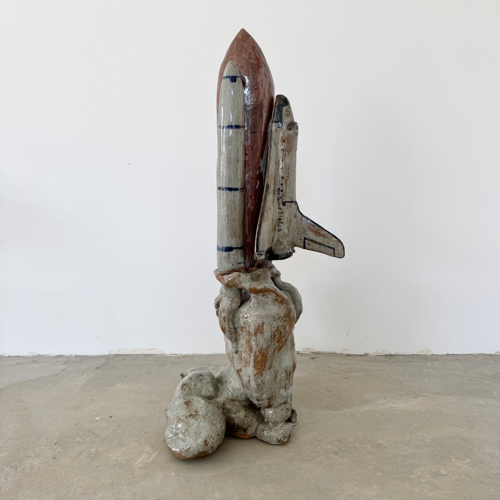 Massive Glazed Ceramic US Space Shuttle
