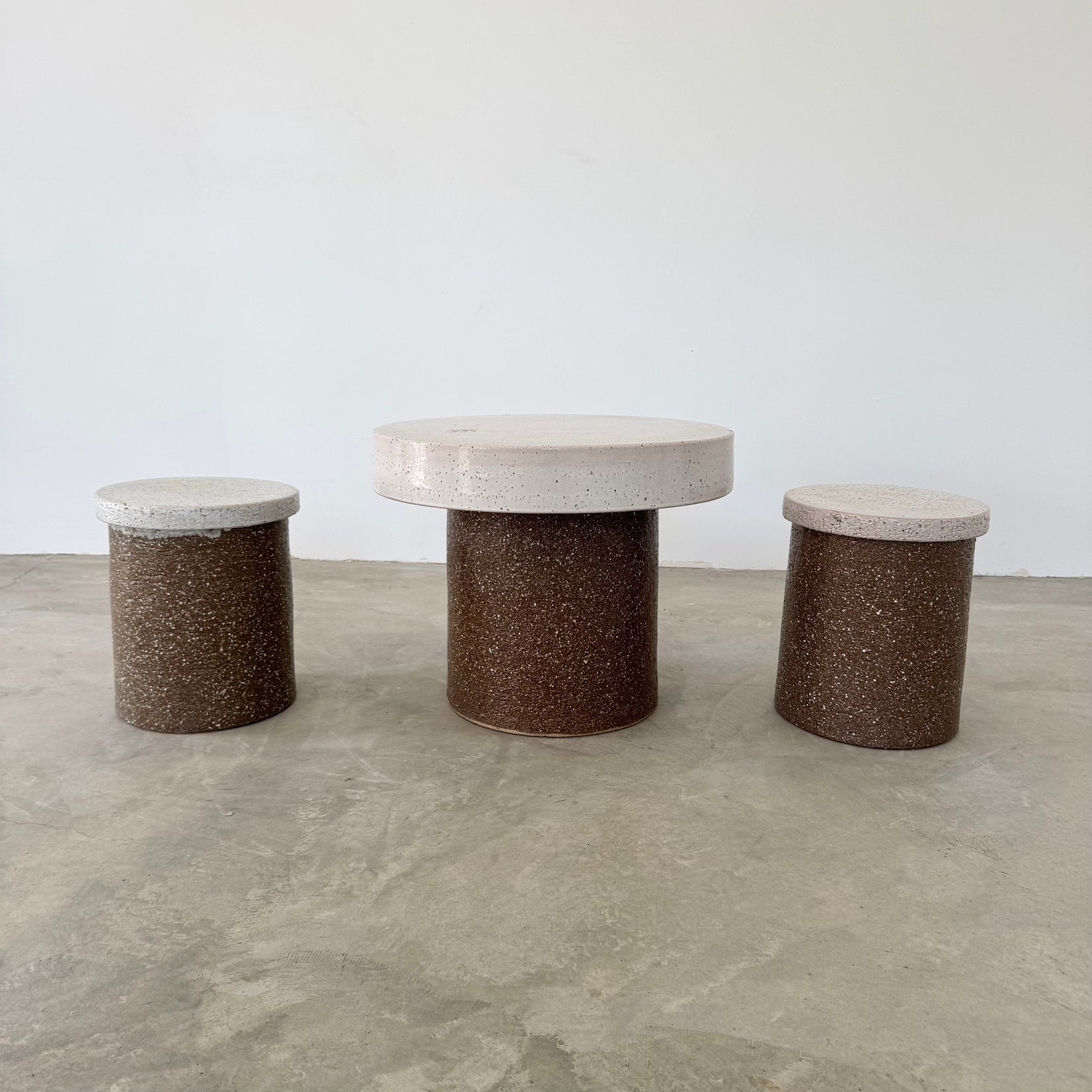 Ceramic Table and Stools