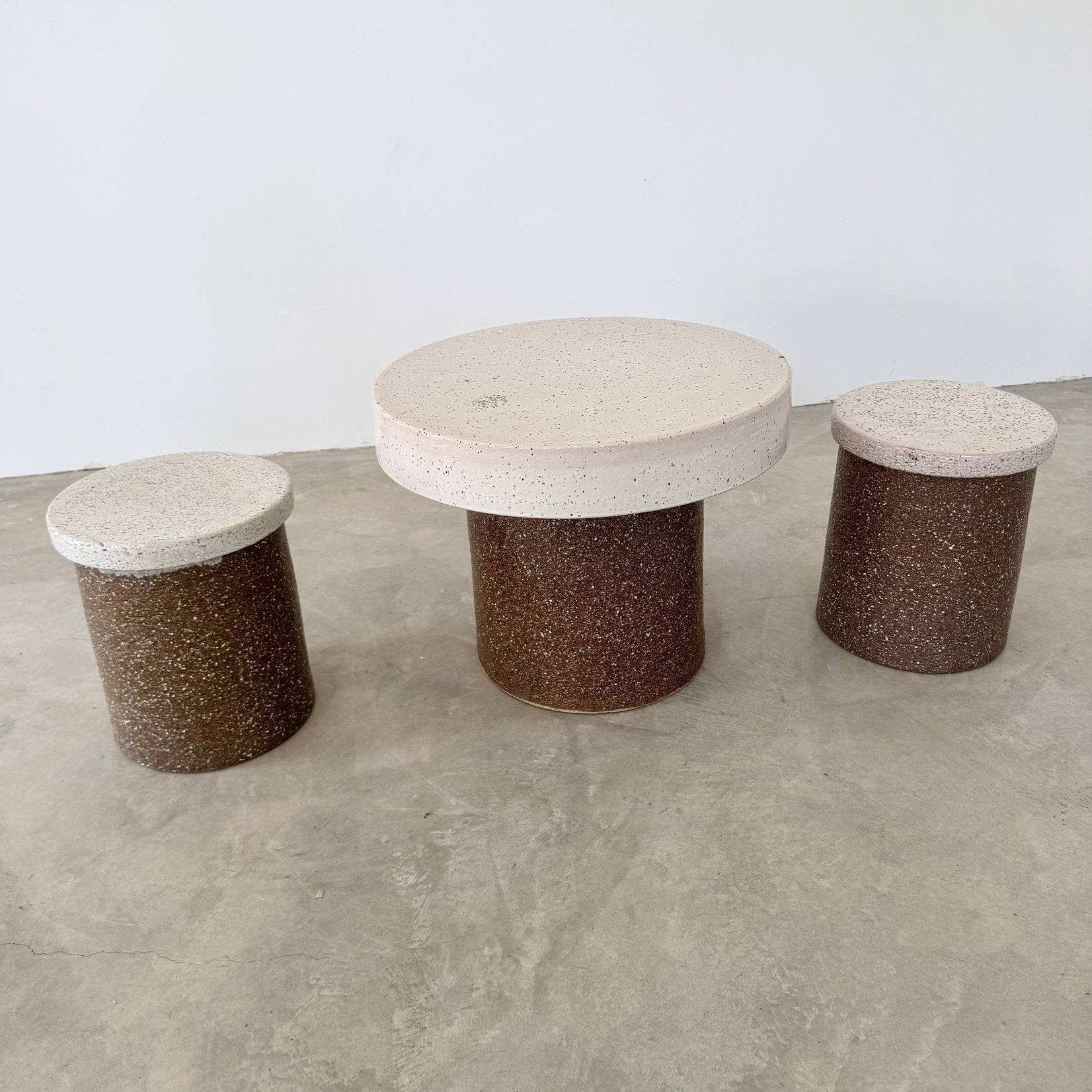 Ceramic Table and Stools