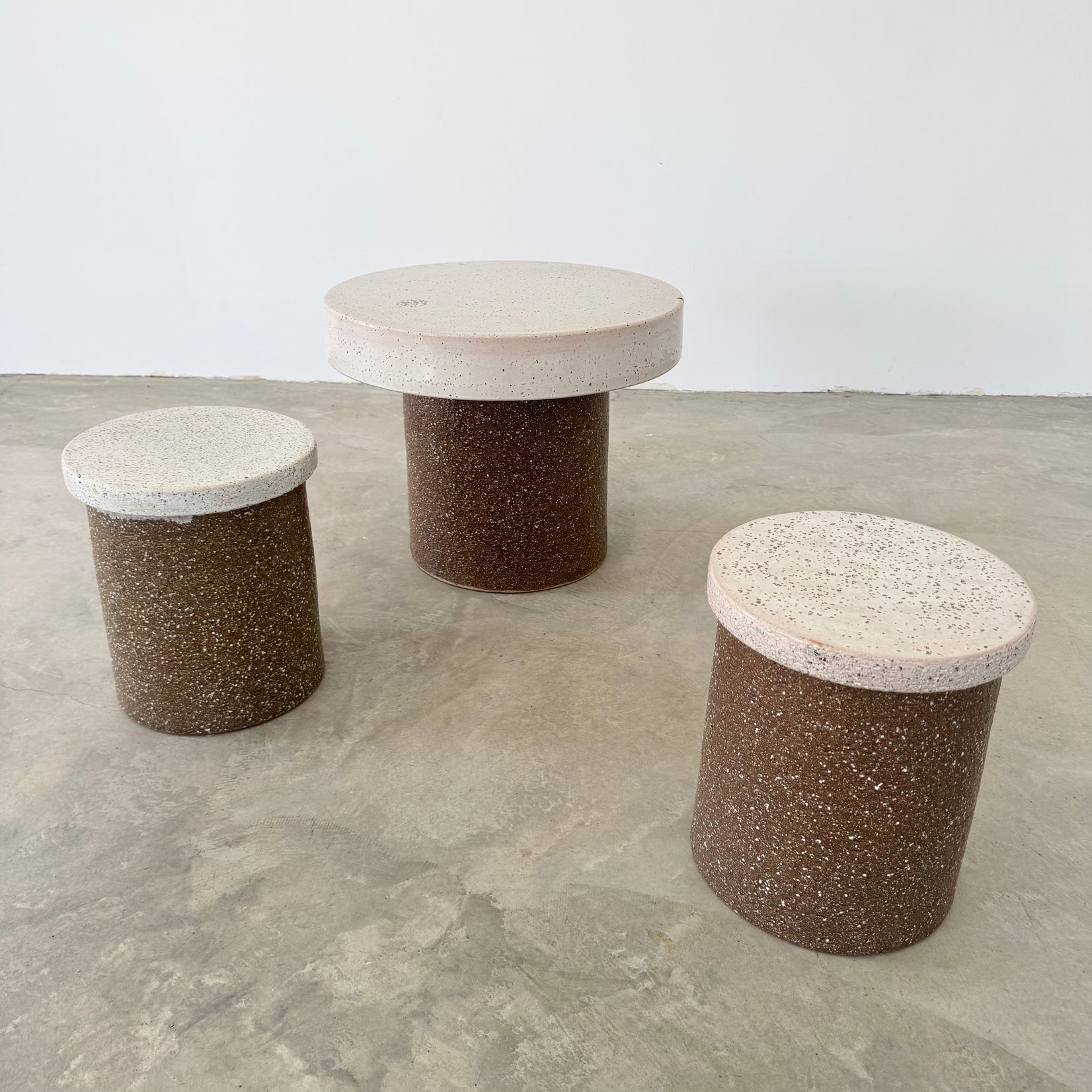 Ceramic Table and Stools